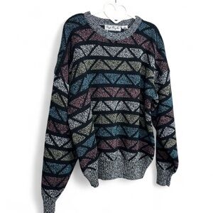 Geometric Patterned Sweater - Multicolor
